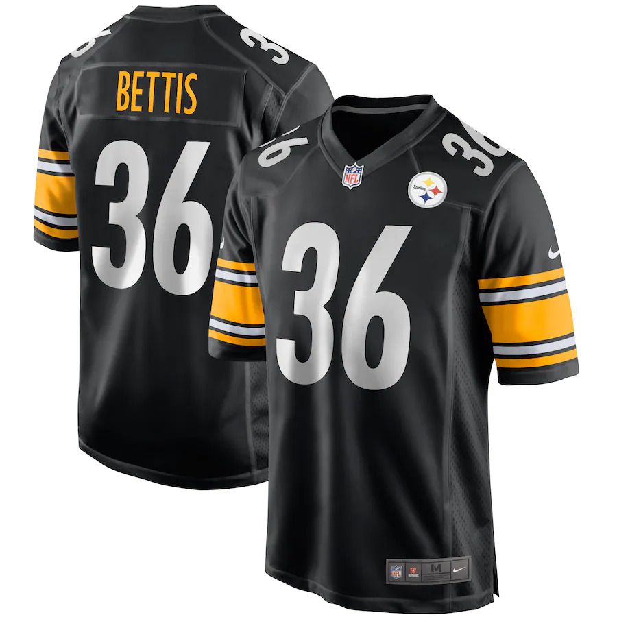 Men Pittsburgh Steelers #36 Jerome Bettis Nike Black Game Retired Player NFL Jersey